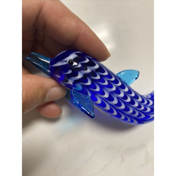 Lenox Blown glass Hand Made Blue dolphin Figurine -Art Glass - Picture 12 of 12